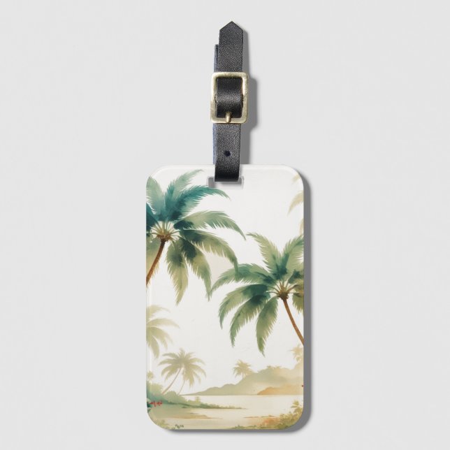 Vintage Style Hawaiian Travel Honolulu Luggage Tag (Front Vertical)