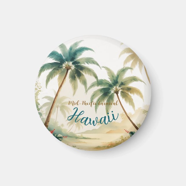 Vintage Style Hawaiian Travel Honolulu Magnet (Front)