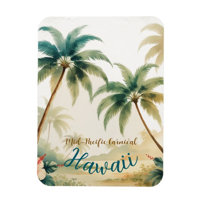 Vintage Style Hawaiian Travel Honolulu Magnet (Vertical)