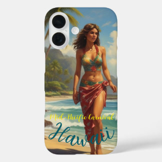 Vintage Style Hawaiian Travel Honolulu Mid-Pacific iPhone 16 Case