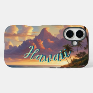 Vintage Style Hawaiian Travel Honolulu Mid-Pacific iPhone 16 Case