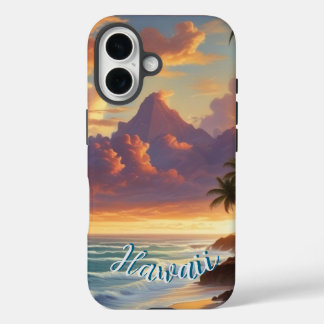 Vintage Style Hawaiian Travel Honolulu Mid-Pacific iPhone 16 Case
