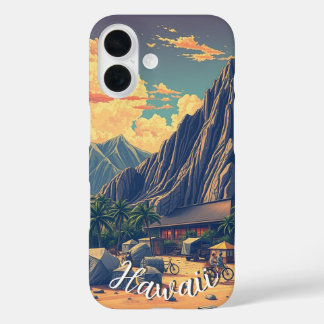 Vintage Style Hawaiian Travel Honolulu Mid-Pacific iPhone 16 Case