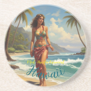 Vintage Style Hawaiian Travel Honolulu Mid-Pacific Coaster