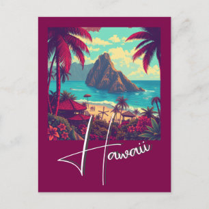 Vintage Style Hawaiian Travel Honolulu Mid-Pacific Holiday Postcard