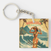 Vintage Style Hawaiian Travel Honolulu Mid-Pacific