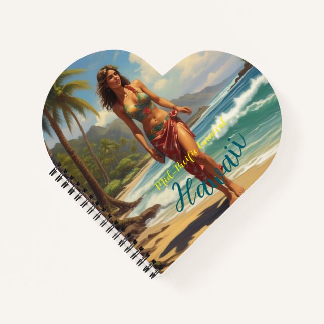Vintage Style Hawaiian Travel Honolulu Mid-Pacific Notebook (Front)