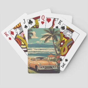 Vintage Style Hawaiian Travel Honolulu Mid-Pacific Playing Cards