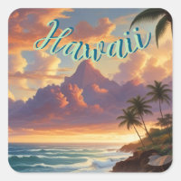 Vintage Style Hawaiian Travel Honolulu Mid-Pacific