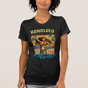 Vintage Style Hawaiian Travel Honolulu Mid-Pacific T-Shirt