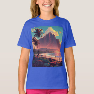 Vintage Style Hawaiian Travel Honolulu Mid-Pacific T-Shirt