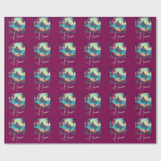 Vintage Style Hawaiian Travel Honolulu Mid-Pacific Wrapping Paper