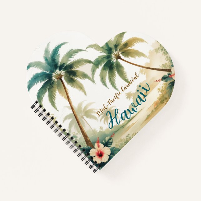 Vintage Style Hawaiian Travel Honolulu Notebook (Front)