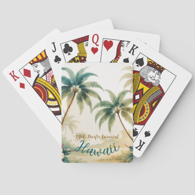 Vintage Style Hawaiian Travel Honolulu Playing Cards (Back)