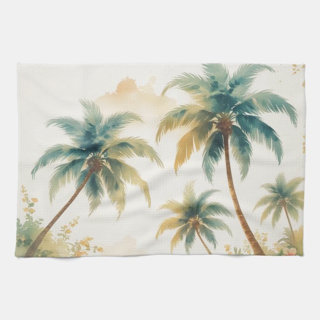 Vintage Style Hawaiian Travel Honolulu Tea Towel (Horizontal)