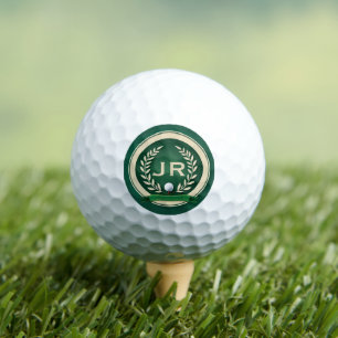 Vintage Style Heraldry Emblem Custom Name Ivory Golf Balls