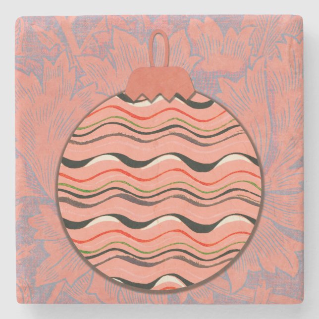 Vintage Style Holiday Ornament Art Coaster (Front)