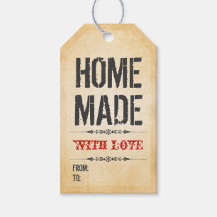 Vintage Style Home made with Love Gift Tags