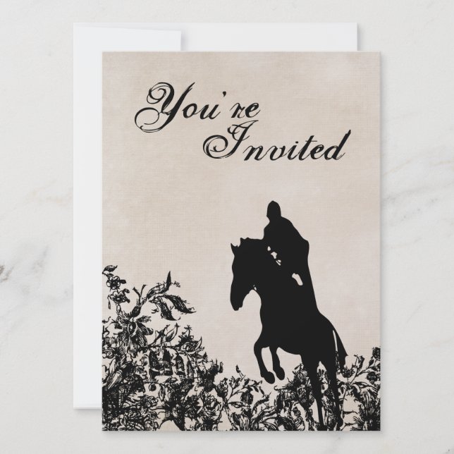 Vintage Style Horse Jumping Birthday Invitation (Front)