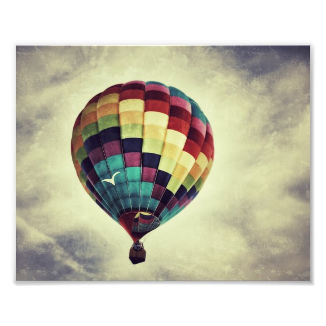 Vintage style hot air balloon print (Front)