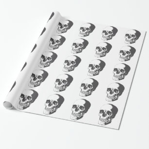 Vintage Style Human Skull Wrapping Paper