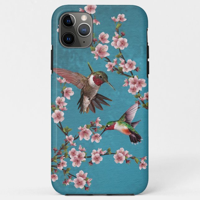 Vintage Style Hummingbirds & Blossoms Case-Mate iPhone Case (Back)