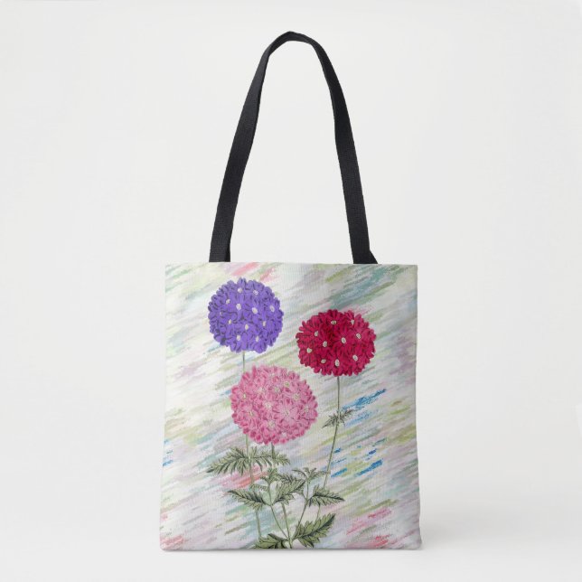 Vintage Style Hydrangea Flowers Tote Bag (Front)