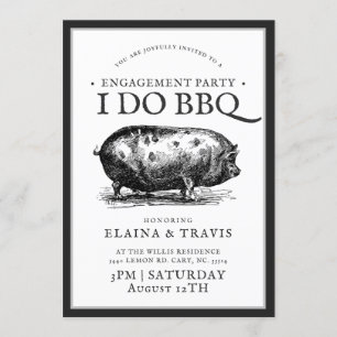 Vintage Style I Do BBQ Engagement Party Invitation