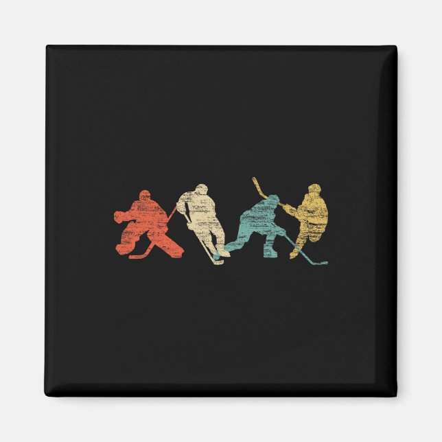 Vintage Style Ice Hockey  Magnet (Front)