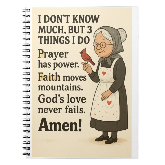 Vintage-style illustration of a sweet elderly  notebook (Front)