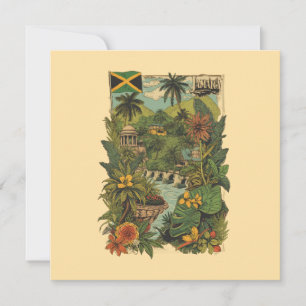 Vintage Style Jamaica Travel Illustration Card
