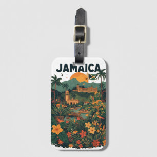 Vintage Style Jamaica Travel Illustration Luggage Tag