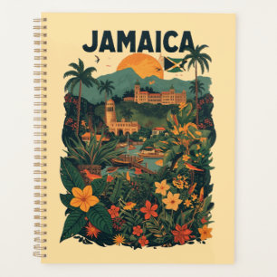 Vintage Style Jamaica Travel Illustration Planner