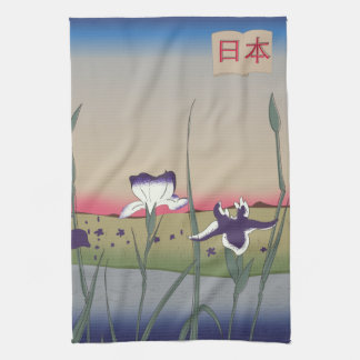 Vintage Style Japan Flowers Tea Towel