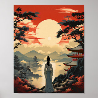 Vintage-style Japan travel poster