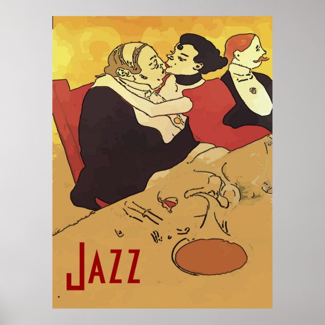 Vintage Style Jazz Kiss Poster (Front)