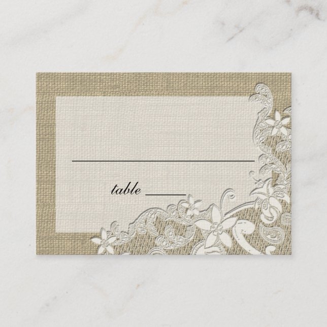 Vintage Style Lace Design place card (Front)