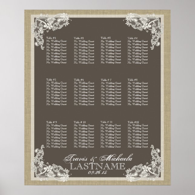 Vintage Style Lace Design Poster (Front)