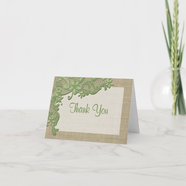 Vintage Style Lace Photo Thank You Card (Front)