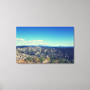 Vintage style landscape photo art. Sky, mountain Canvas Print