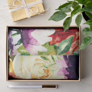 Vintage Style Large Watercolor Flowers Tissue Paper