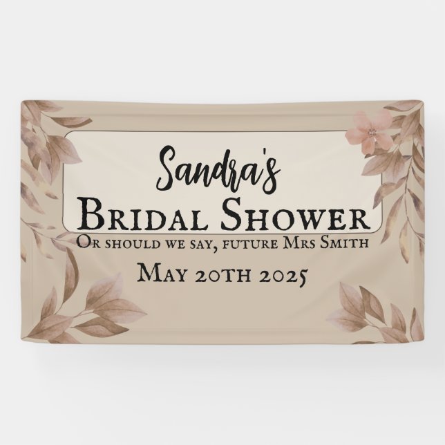 vintage style, leafe soft colours boho chic banner (Horizontal)