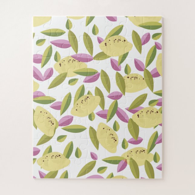 Vintage style lemon pattern jigsaw puzzle (Vertical)
