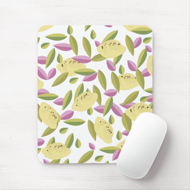 Vintage style lemon pattern mouse mat (With Mouse)
