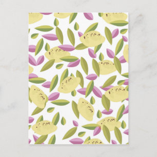 Vintage style lemon pattern postcard
