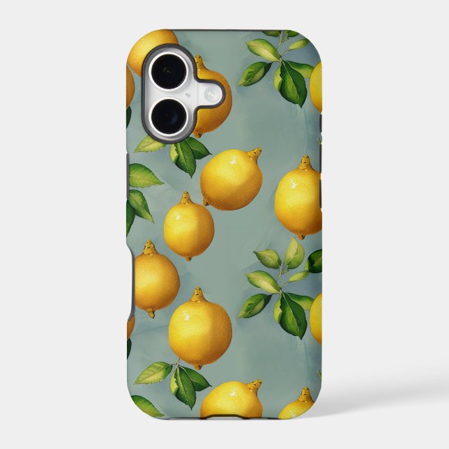 Vintage Style Lemons Pattern Wallpaper Art (Back)