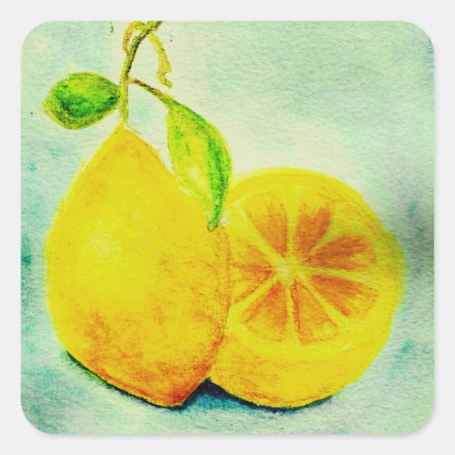 Vintage Style Lemons Square Sticker (Front)