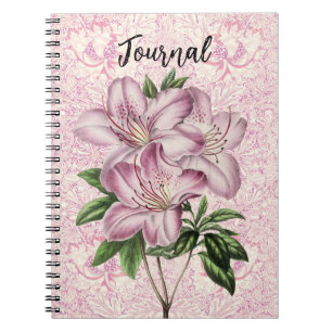 Vintage Style Lily Bunch Mauve Pink Journal