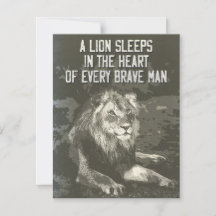 Vintage Style LION inspirational proverb