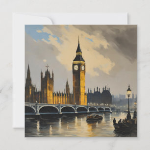 Vintage Style London Travel Big Ben Parliament Card